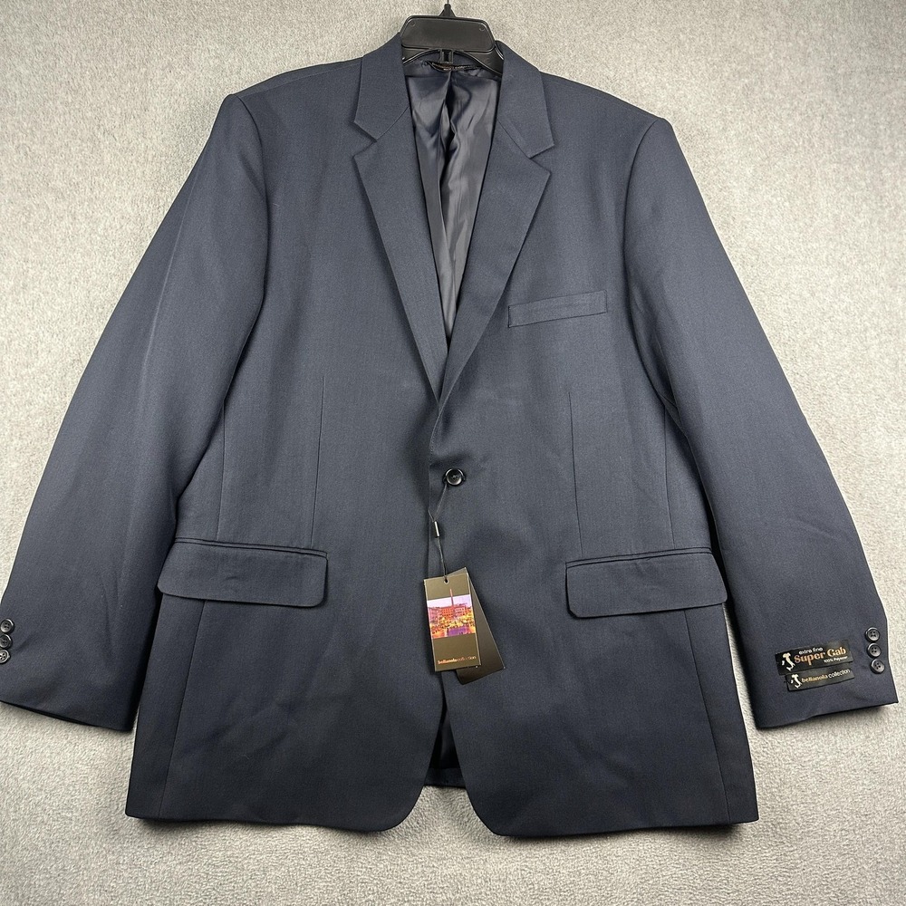 Bellanola Collection Suit Jacket Mens 46(48)L Navy Washable One Button Blazer